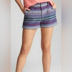 GAP City Shorts Multicolor Knit Weave Boho Chic Size 8